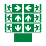 NEXI-PLEX-IP NexiTech LED szyba naklejki strzałka w dół / w górę / w prawo / w lewo / zaślepka, 30m, ISO7010 do IP65