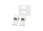 GNIAZDO 45X45 2X RJ45 + KEYSTONE KAT.6 UTP BIAŁE LANBERG