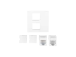 GNIAZDO 45X45 2X RJ45 + KEYSTONE KAT.6 UTP BIAŁE LANBERG