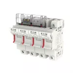 CH143DNMSU-F Podstawa wkł. cyl. 14x51, 3p+1N, 50A, 690 Vac, mikroprzekaźnik