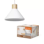 Oprawa Decor Plaster Wood Pendant 220 mm E27 White