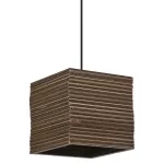 Oprawa Decor Cardboard Square Pendant E27 Brown