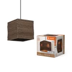 Oprawa Decor Cardboard Square Pendant E27 Brown