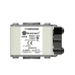 170M5558 Wkładka szybka, 400 A, AC 690 V, size 2, 61 x 77 x 51 mm, aR, IEC, UL, wskaźnik K, flush end, 16 UNC