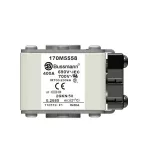 170M5558 Wkładka szybka, 400 A, AC 690 V, size 2, 61 x 77 x 51 mm, aR, IEC, UL, wskaźnik K, flush end, 16 UNC