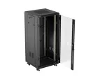 SZAFA INSTALACYJNA RACK STOJĄCA 19" 27U 600X600 CZARNA DRZWI PRZESZKLONE LANBERG (FLAT PACK)