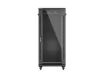 SZAFA INSTALACYJNA RACK STOJĄCA 19" 27U 600X800 CZARNA DRZWI PRZESZKLONE LANBERG (FLAT PACK)