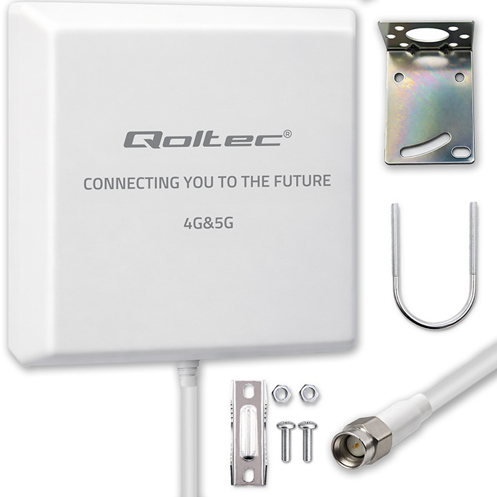 Qoltec Antena 4G 5G LTE | 9dBi | kierunkowa | zewnętrzna | SMA | wodoodporna | 3m