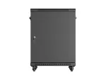 SZAFA INSTALACYJNA RACK STOJĄCA 19" 15U 600X600 CZARNA DRZWI PRZESZKLONE LANBERG (FLAT PACK)