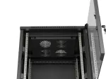 SZAFA INSTALACYJNA RACK STOJĄCA 19" 15U 600X600 CZARNA DRZWI PRZESZKLONE LANBERG (FLAT PACK)