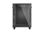 SZAFA INSTALACYJNA RACK STOJĄCA 19" 15U 600X600 CZARNA DRZWI PRZESZKLONE LANBERG (FLAT PACK)