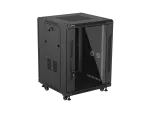SZAFA INSTALACYJNA RACK STOJĄCA 19" 15U 600X600 CZARNA DRZWI PRZESZKLONE LANBERG (FLAT PACK)