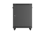 SZAFA INSTALACYJNA RACK STOJĄCA 19" 15U 600X600 CZARNA DRZWI PRZESZKLONE LANBERG (FLAT PACK)