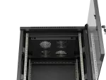 SZAFA INSTALACYJNA RACK STOJĄCA 19" 15U 600X600 CZARNA DRZWI PRZESZKLONE LANBERG (FLAT PACK)