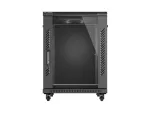SZAFA INSTALACYJNA RACK STOJĄCA 19" 15U 600X800 CZARNA DRZWI PRZESZKLONE LANBERG (FLAT PACK)