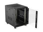 SZAFA INSTALACYJNA RACK STOJĄCA 19" 15U 600X800 CZARNA DRZWI PRZESZKLONE LANBERG (FLAT PACK)