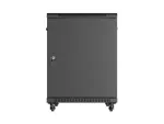 SZAFA INSTALACYJNA RACK STOJĄCA 19" 15U 600X800 CZARNA DRZWI PRZESZKLONE LANBERG (FLAT PACK)