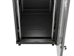 SZAFA INSTALACYJNA RACK STOJĄCA 19" 15U 600X800 CZARNA DRZWI PRZESZKLONE LANBERG (FLAT PACK)