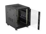 SZAFA INSTALACYJNA RACK STOJĄCA 19" 15U 600X800 CZARNA DRZWI PRZESZKLONE LANBERG (FLAT PACK)