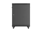 SZAFA INSTALACYJNA RACK STOJĄCA 19" 15U 600X800 CZARNA DRZWI PRZESZKLONE LANBERG (FLAT PACK)