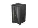 SZAFA INSTALACYJNA RACK STOJĄCA 19" 22U 600X600 CZARNA DRZWI PRZESZKLONE LANBERG (FLAT PACK)