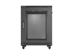 SZAFA INSTALACYJNA RACK STOJĄCA 19" 15U 600X800 CZARNA DRZWI PERFOROWANE LANBERG (FLAT PACK)