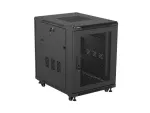 SZAFA INSTALACYJNA RACK STOJĄCA 19" 15U 600X800 CZARNA DRZWI PERFOROWANE LANBERG (FLAT PACK)