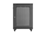 SZAFA INSTALACYJNA RACK STOJĄCA 19" 15U 600X800 CZARNA DRZWI PERFOROWANE LANBERG (FLAT PACK)