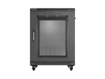 SZAFA INSTALACYJNA RACK STOJĄCA 19" 15U 600X800 CZARNA DRZWI PERFOROWANE LANBERG (FLAT PACK)