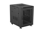 SZAFA INSTALACYJNA RACK STOJĄCA 19" 15U 600X800 CZARNA DRZWI PERFOROWANE LANBERG (FLAT PACK)