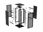 SZAFA INSTALACYJNA RACK STOJĄCA 19" 42U 800X1000 CZARNA DRZWI PERFOROWANE LANBERG (FLAT PACK)