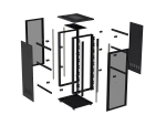 SZAFA INSTALACYJNA RACK STOJĄCA 19" 42U 800X1000 CZARNA DRZWI PERFOROWANE LANBERG (FLAT PACK)