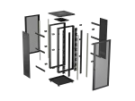 SZAFA INSTALACYJNA RACK STOJĄCA 19" 42U 800X800 CZARNA DRZWI PERFOROWANE LANBERG (FLAT PACK)