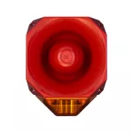 AS/SB/230/R/120/AL. Sygn. Opt.-Akust. Asserta, 230Vac Czerwona obudowa, Bursztynowy klosz,