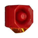 AS/SB/230/R/120/AL. Sygn. Opt.-Akust. Asserta, 230Vac Czerwona obudowa, Bursztynowy klosz,