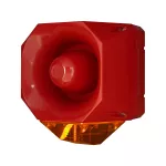 AS/SB/230/R/120/AL. Sygn. Opt.-Akust. Asserta, 230Vac Czerwona obudowa, Bursztynowy klosz,