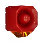 AS/SB/230/R/120/AL. Sygn. Opt.-Akust. Asserta, 230Vac Czerwona obudowa, Bursztynowy klosz,