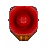 AS/M/SB/230/R/AL Sygn. Opt.-Akust. Asserta MIDI, 230V AC, czerwona obudowa, bursztynowy klosz