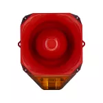 AS/M/SB/230/R/AL Sygn. Opt.-Akust. Asserta MIDI, 230V AC, czerwona obudowa, bursztynowy klosz