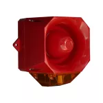 AS/M/SB/230/R/AL Sygn. Opt.-Akust. Asserta MIDI, 230V AC, czerwona obudowa, bursztynowy klosz