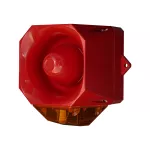 AS/M/SB/230/R/AL Sygn. Opt.-Akust. Asserta MIDI, 230V AC, czerwona obudowa, bursztynowy klosz