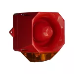 AS/M/SB/230/R/AL Sygn. Opt.-Akust. Asserta MIDI, 230V AC, czerwona obudowa, bursztynowy klosz