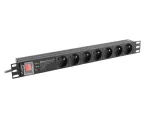 LISTWA ZASILAJĄCA RACK PDU PRO 19" LANBERG 1U 16A 7X 230V PL SPD-3MP 2M CZARNA
