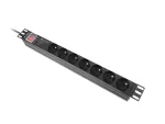 LISTWA ZASILAJĄCA RACK PDU PRO 19" LANBERG 1U 16A 7X 230V PL SPD-3MP 2M CZARNA