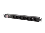 LISTWA ZASILAJĄCA RACK PDU PRO 19" LANBERG 1U 16A 7X 230V PL SPD-3MP 2M CZARNA