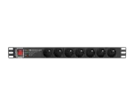 LISTWA ZASILAJĄCA RACK PDU PRO 19" LANBERG 1U 16A 7X 230V PL SPD-3MP 2M CZARNA