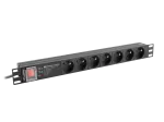 LISTWA ZASILAJĄCA RACK PDU PRO 19" LANBERG 1U 16A 7X 230V PL SPD-3MP 2M CZARNA