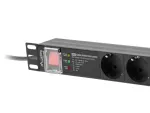 LISTWA ZASILAJĄCA RACK PDU PRO 19" LANBERG 1U 16A 7X SCHUKO SPD-3MP 2M CZARNA