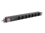 LISTWA ZASILAJĄCA RACK PDU PRO 19" LANBERG 1U 16A 7X SCHUKO SPD-3MP 2M CZARNA