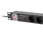 LISTWA ZASILAJĄCA RACK PDU PRO 19" LANBERG 1U 16A 7X SCHUKO SPD-3MP 2M CZARNA